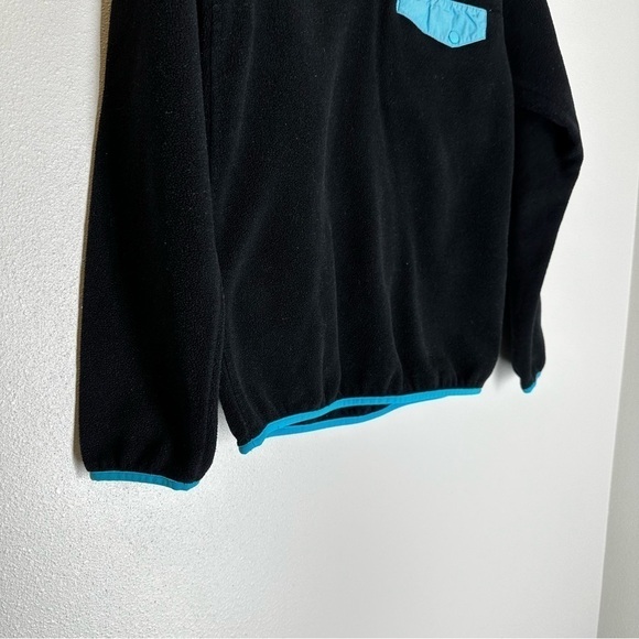 Patagonia Synchilla Snap T Pullover Fleece Sweater Black Blue Trim Size XS Women - Picture 4 of 10